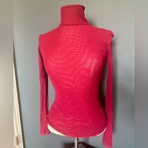 Free People intimately Slim Long Sleeve Turtleneck - Bright Pink-Red
